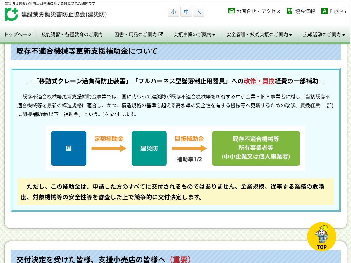 既存不適合機械等更新支援補助金システム